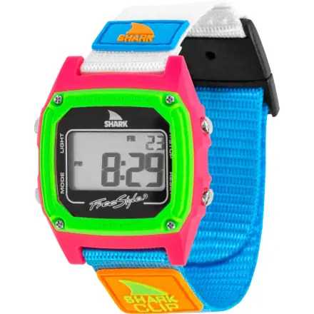 Colourful Freestyle Shark watch with pink, green and blue details