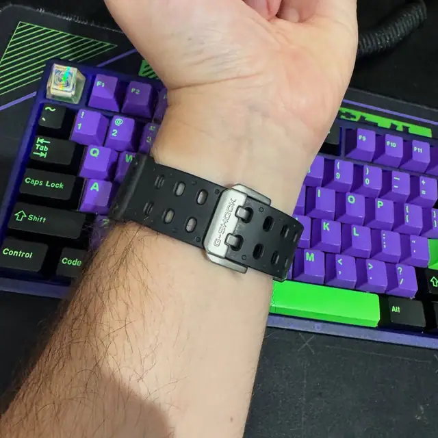 Strap and back of the G-Shock King GX-56BB on a wrist