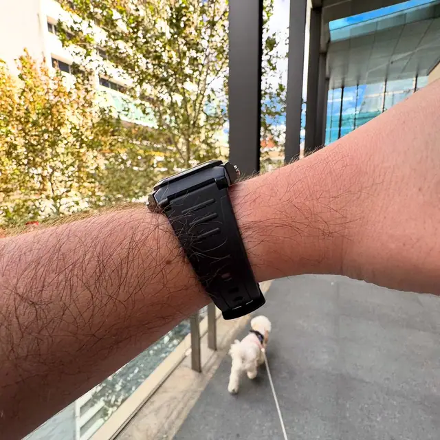 Side and underside view of the Casio W800H resin strap on wrist